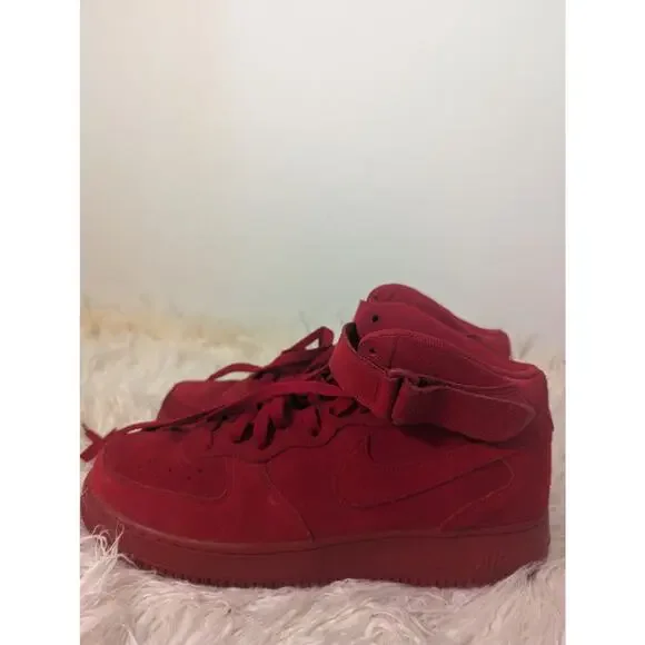 Nike Air Force 1 Mid Red October triple gym red suede - Picture 8 of 16
